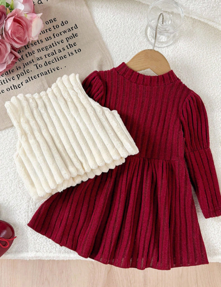 Set rochie și vestă Shein, vișiniu