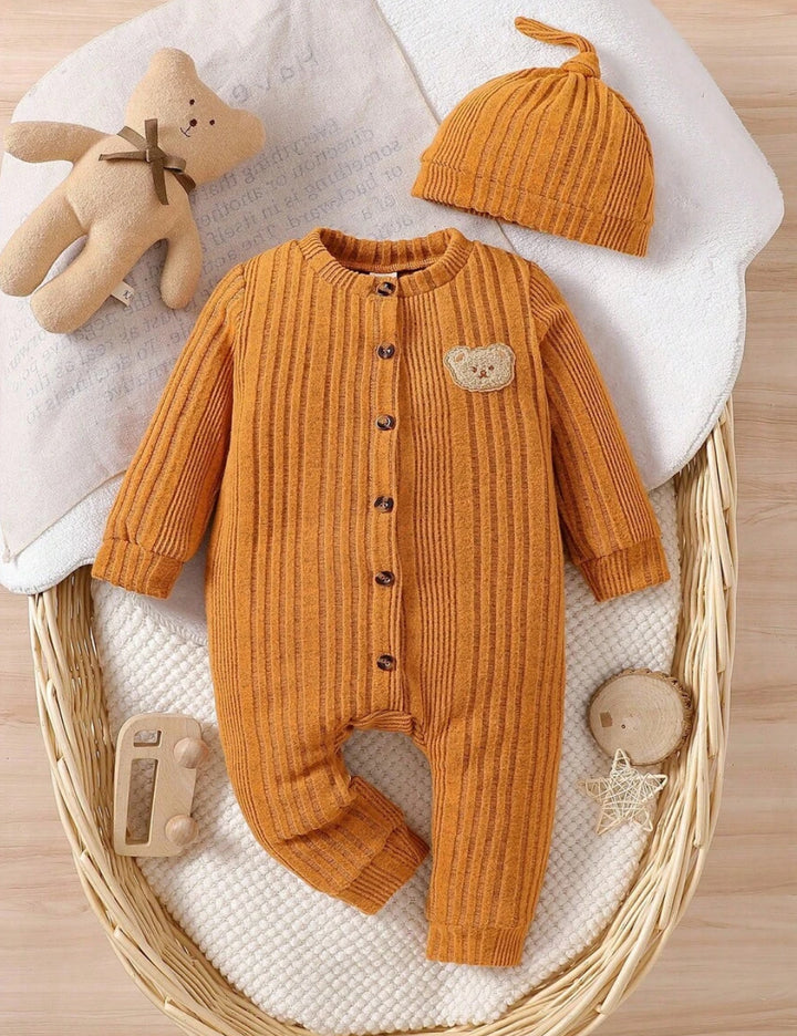 Set Salopetă și Căciulă Shein, portocaliu