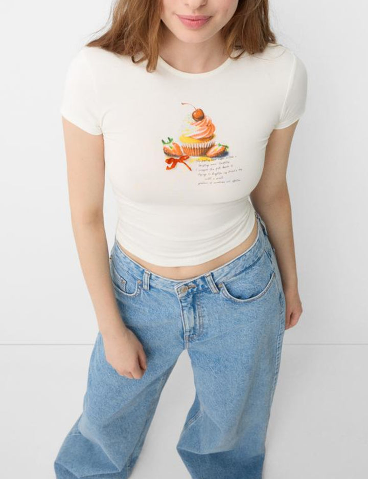 Top Bershka, alb
