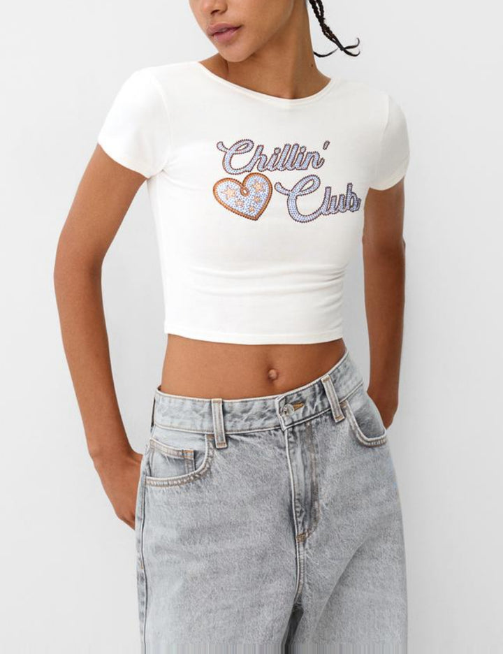 Top Bershka, alb