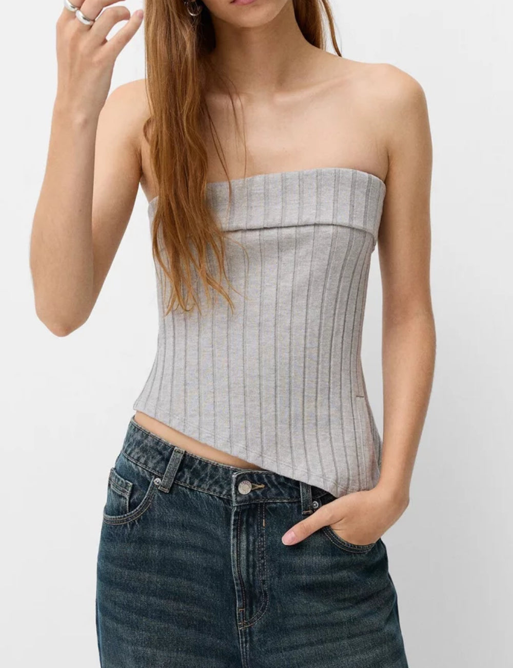 Top Bershka, gri