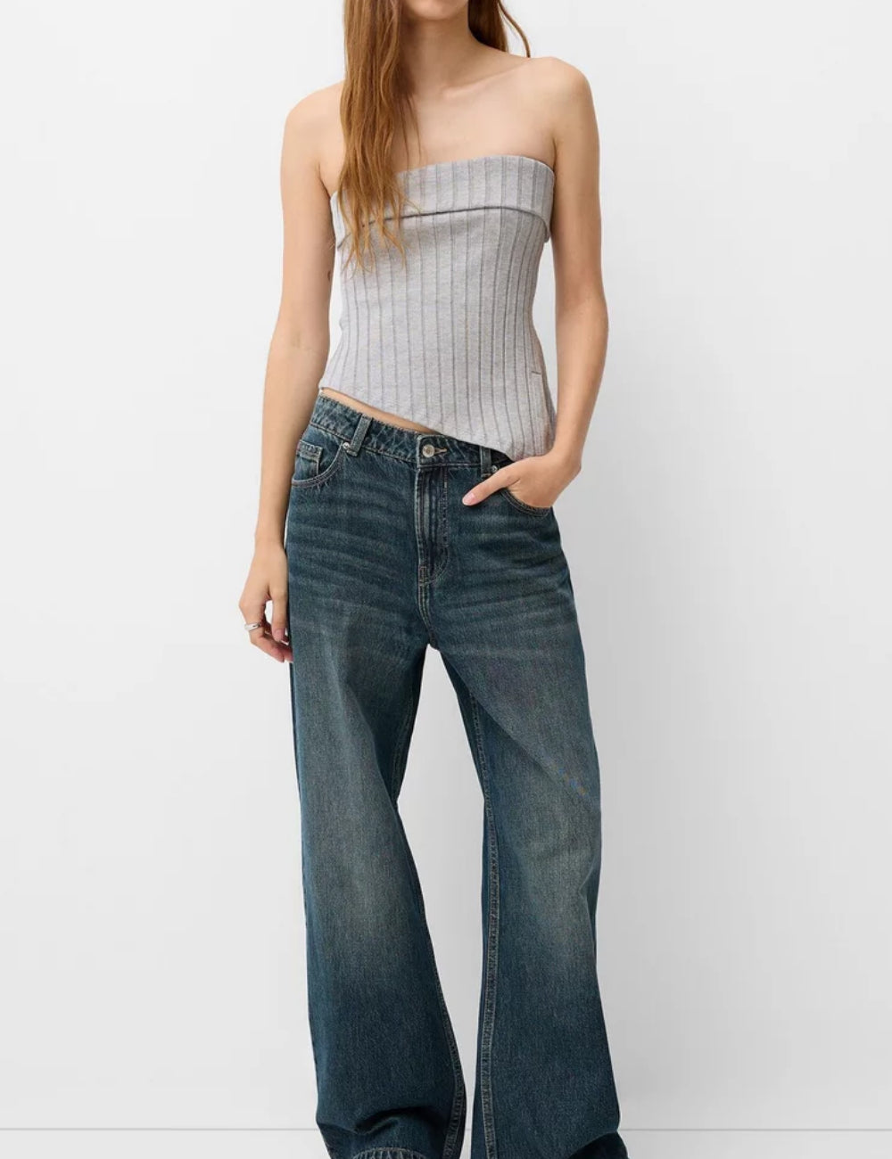 Top Bershka, gri