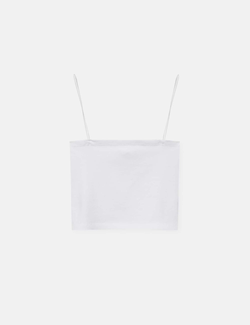 Top cu bretele subțiri Pull&Bear, alb
