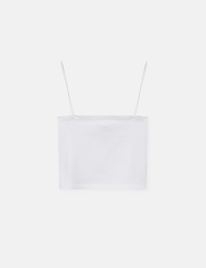 Top cu bretele subțiri Pull&Bear, alb