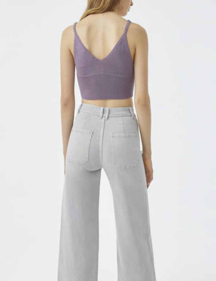 Top cu bretele subtiri Pull&Bear, mov