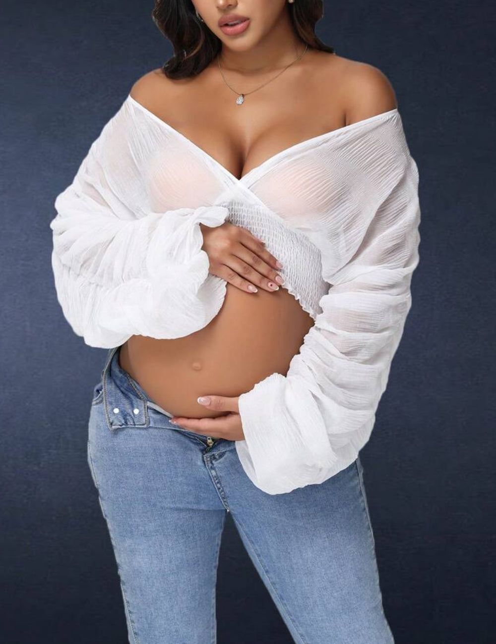 Shein top, fehér