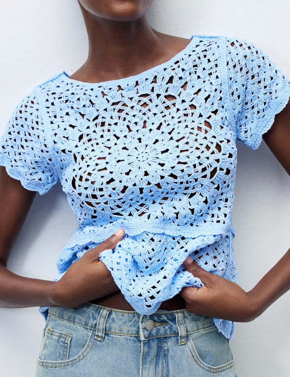 Top Shein, albastru