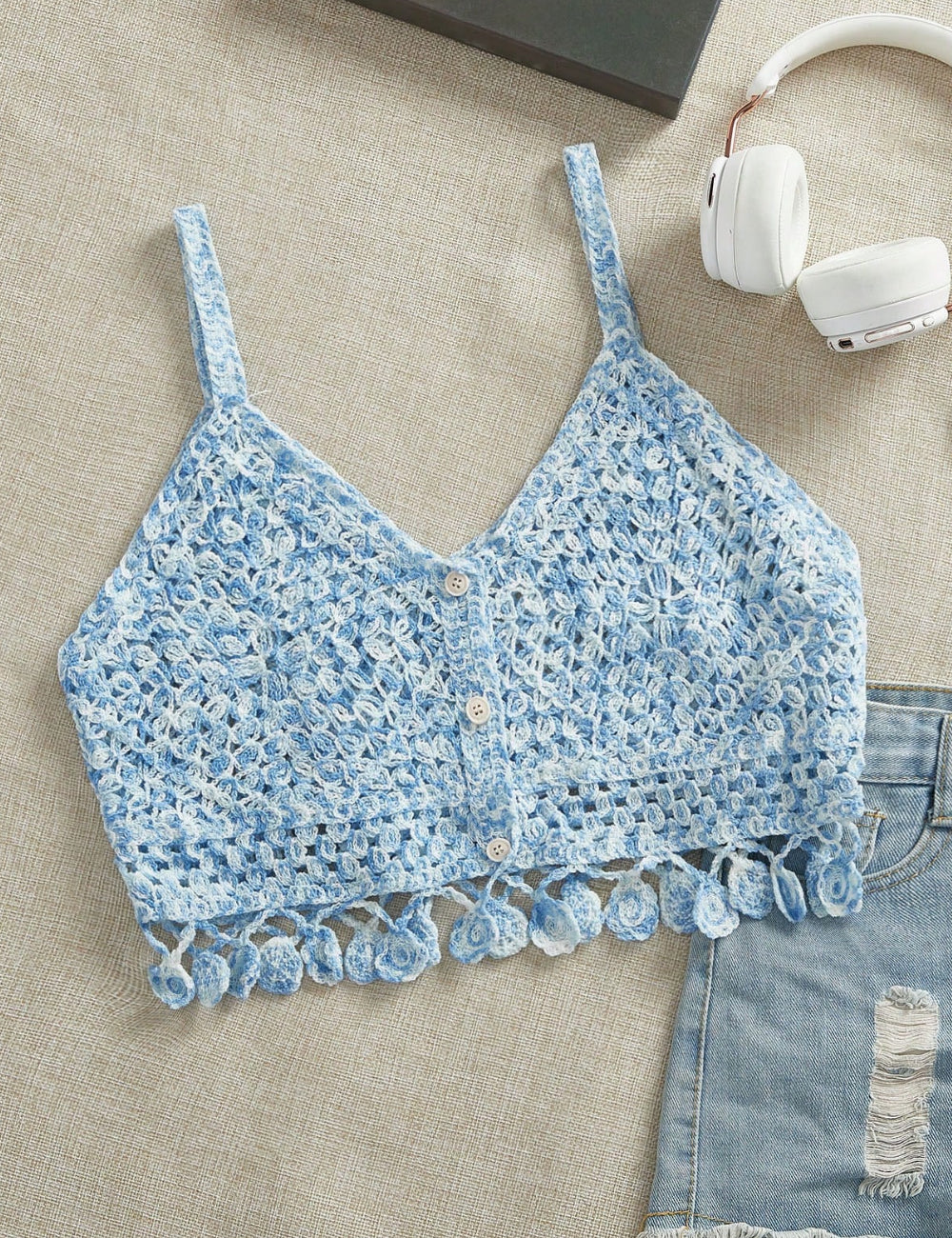 Top Shein, albastru