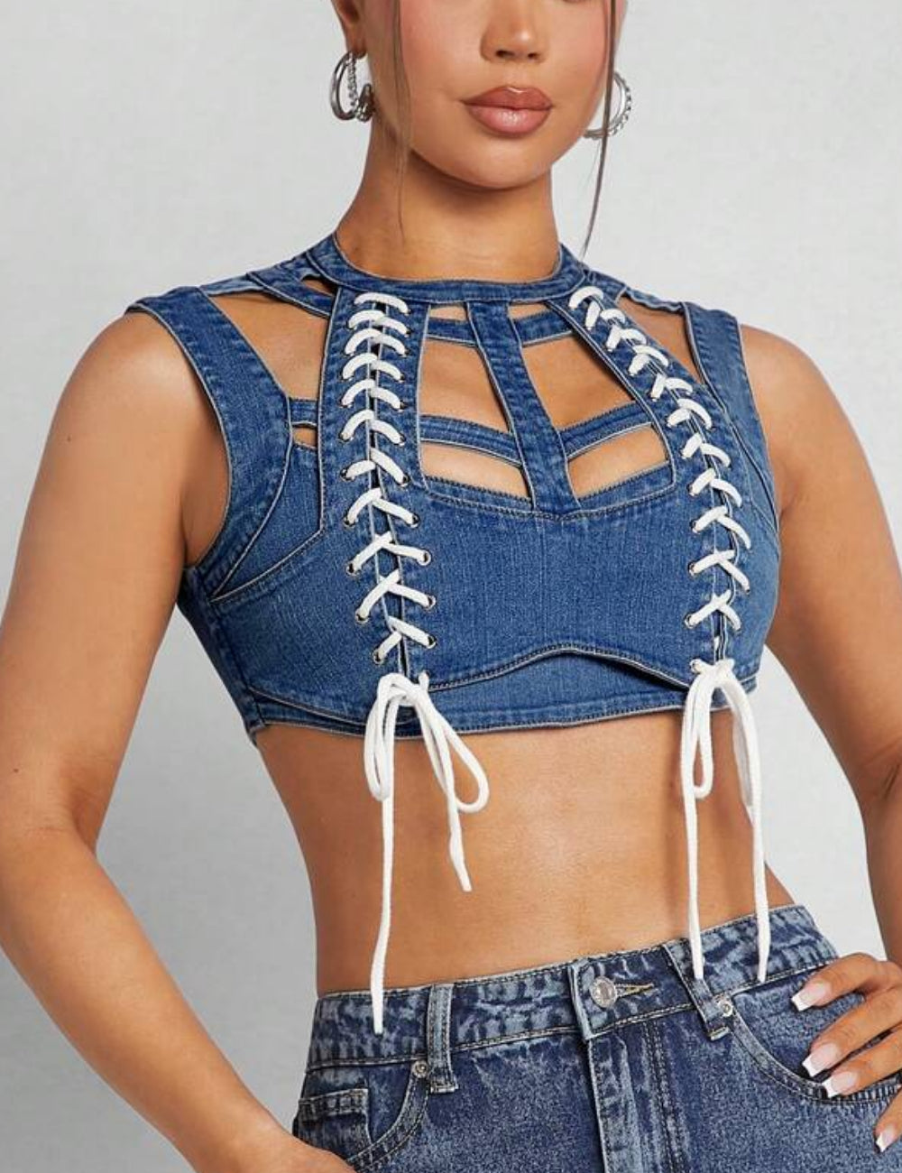 Top Shein, albastru