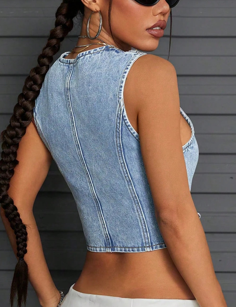 Top Shein, albastru