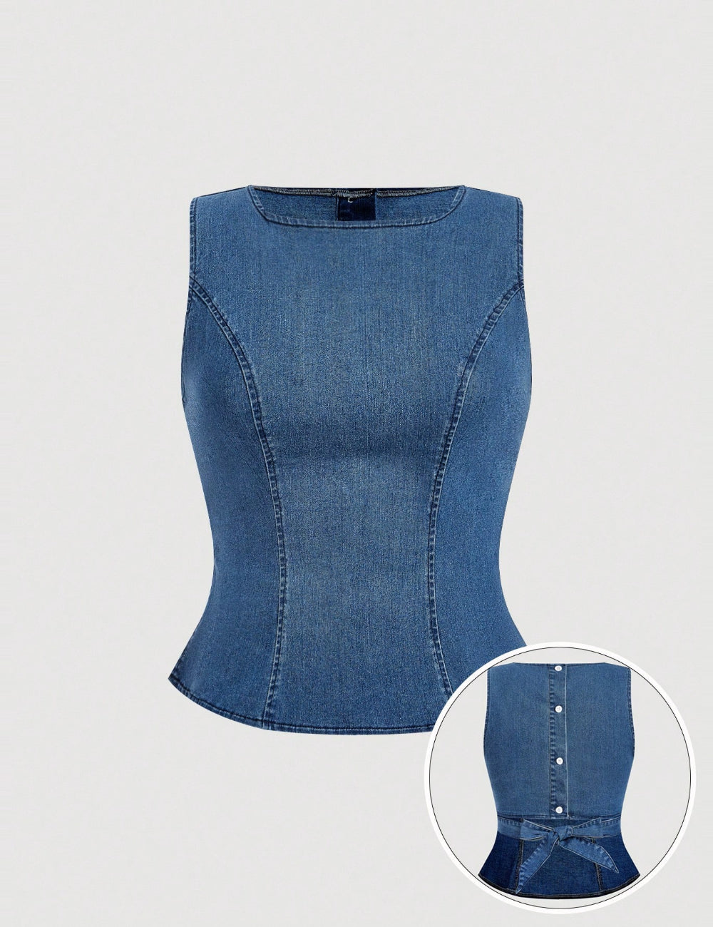 Top Shein Curve+, albastru