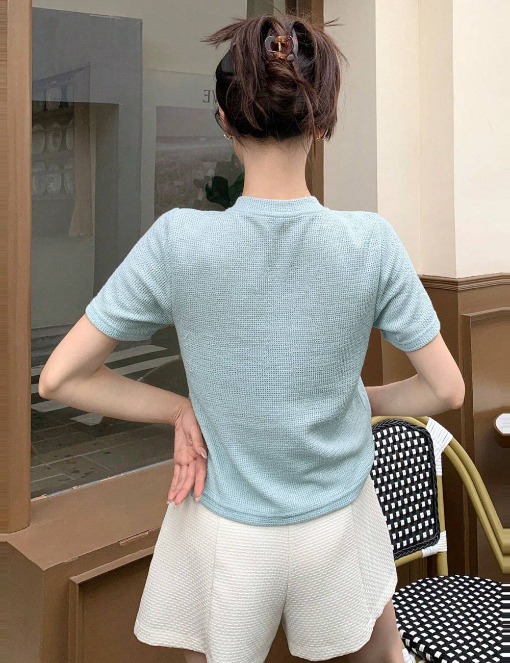 Top Shein, albastru