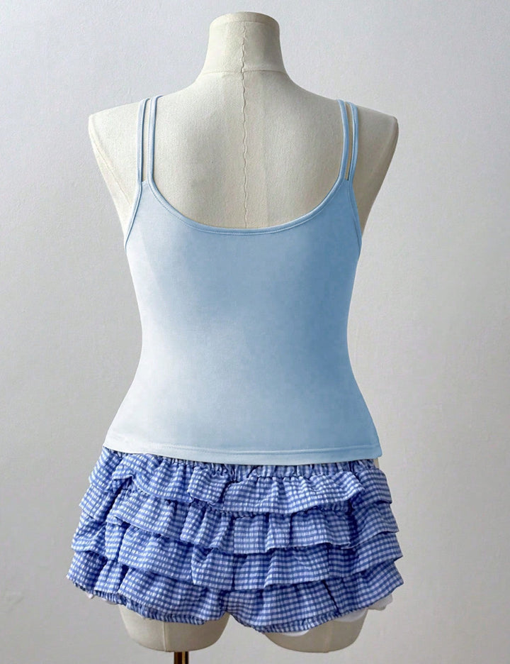 Top Shein Curve+, albastru