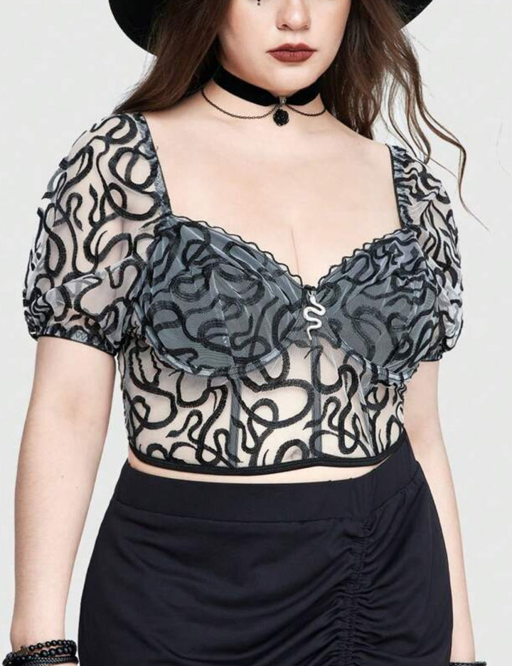 Top Shein Curve+, mix culori