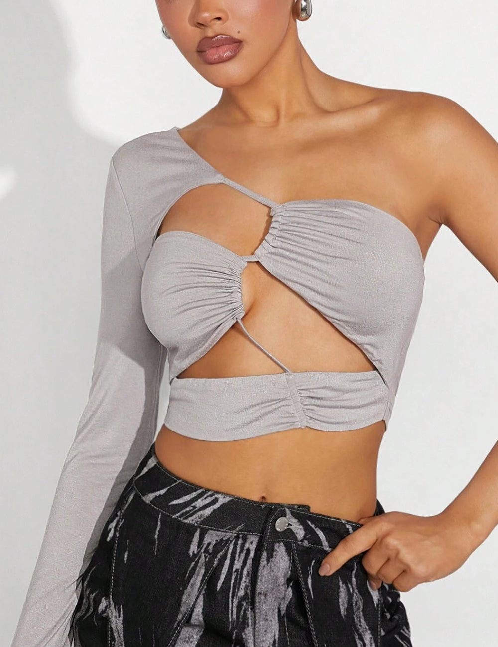 Shein top, szürke