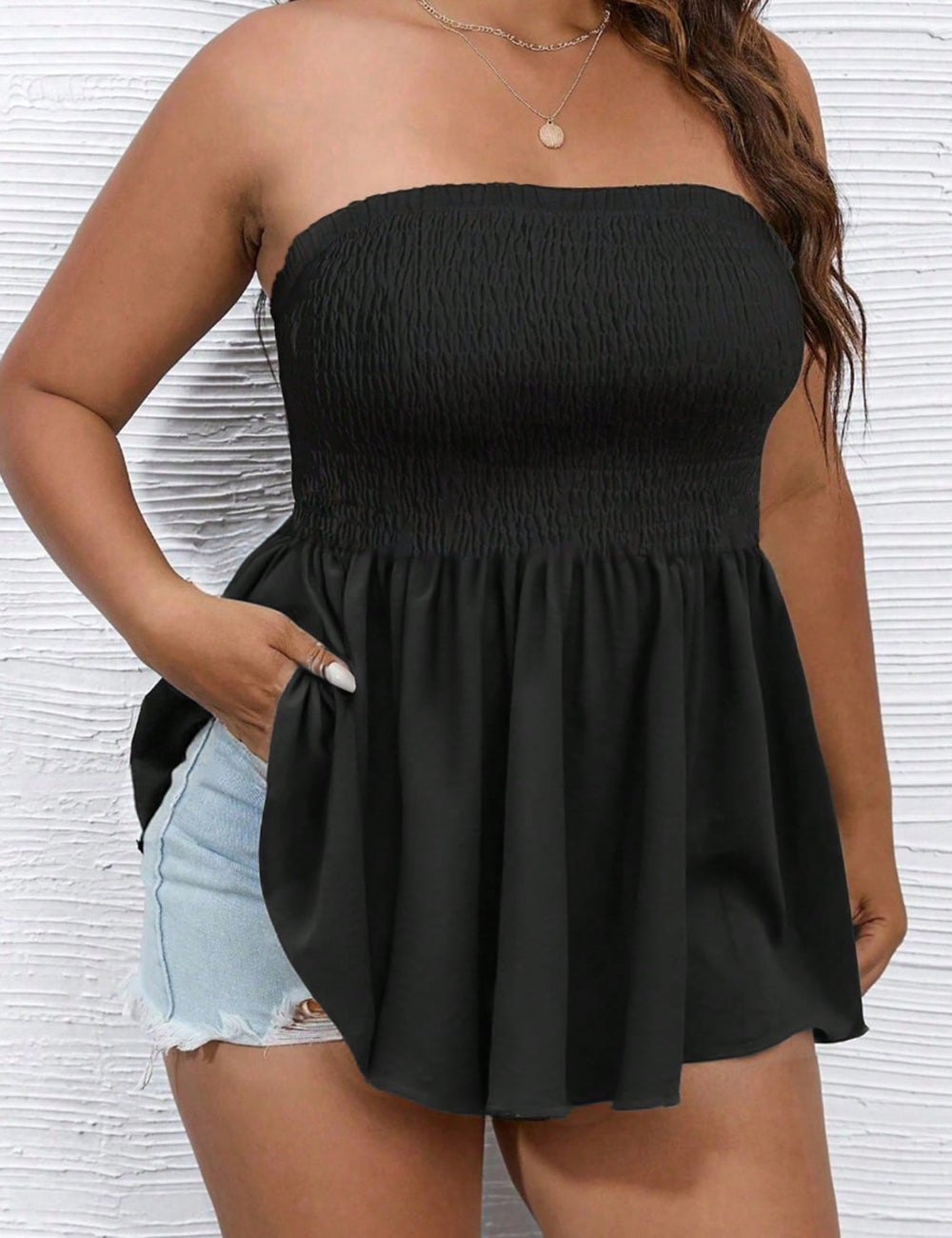 Top Shein Curve+, negru