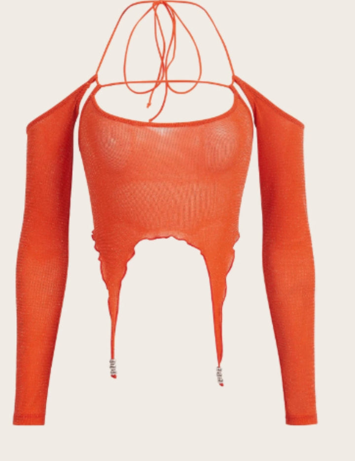 Shein crop top, narancssárga