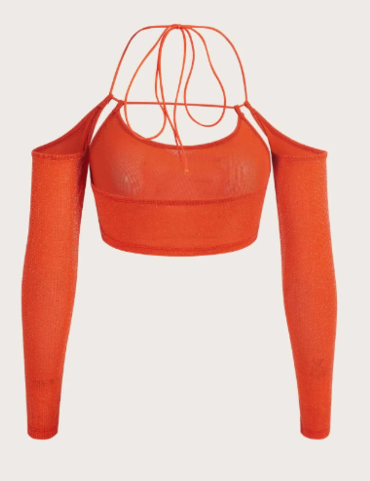 Shein crop top, narancssárga