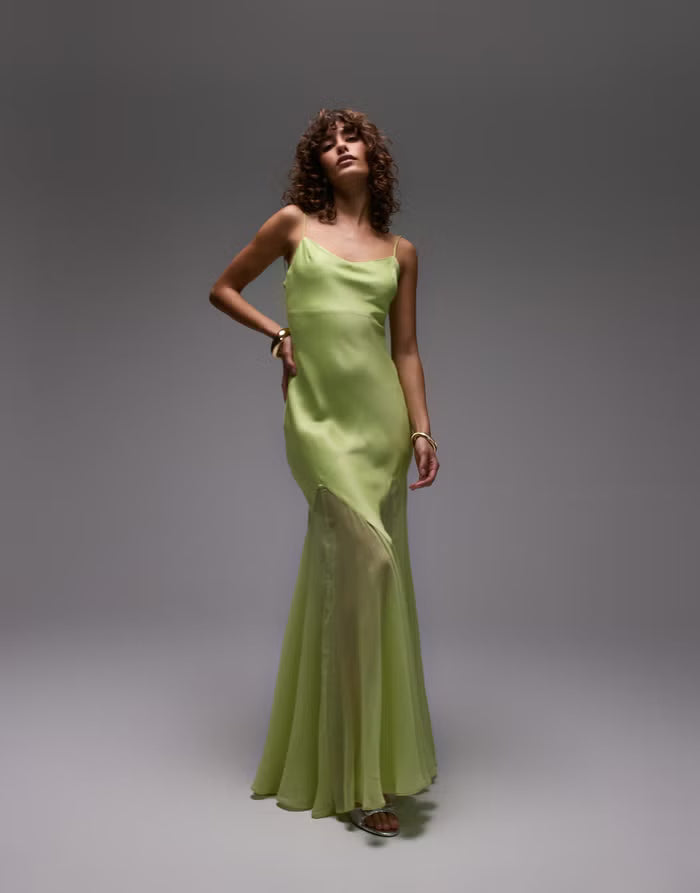 Rochie maxi TOPSHOP, verde