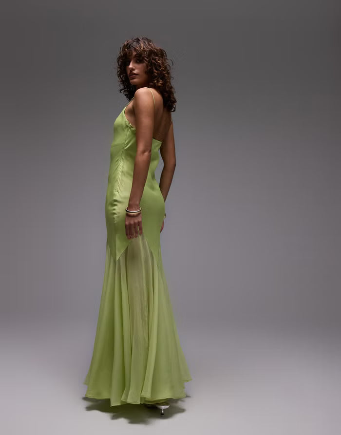 Rochie maxi TOPSHOP, verde