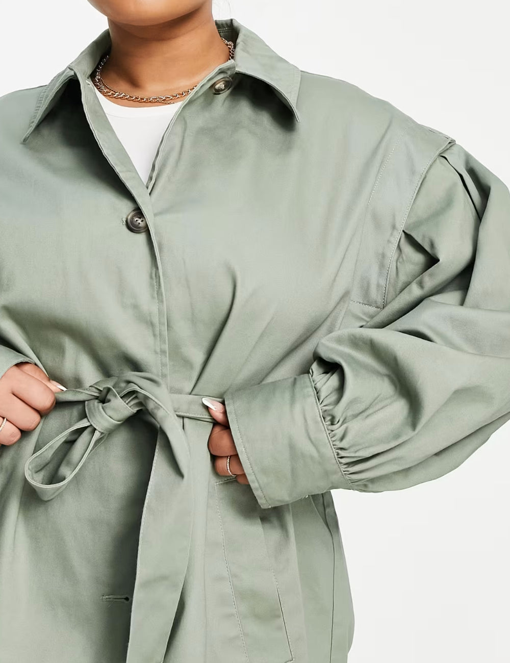 Trench scurt ASOS, verde