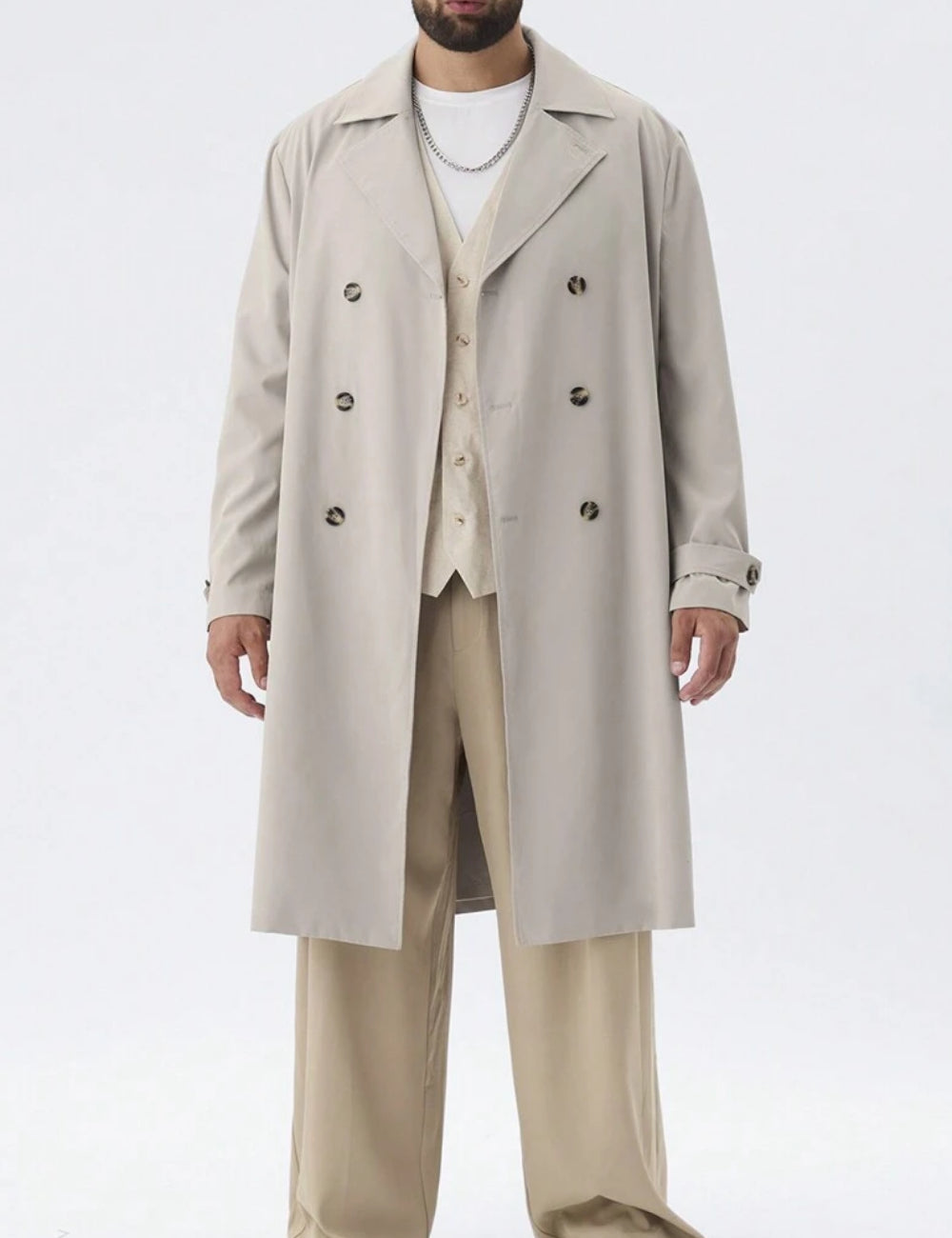 Trench Shein MANFINITY, bej