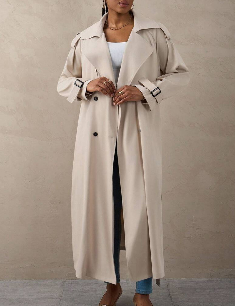 Trench Shein Curve+, bej
