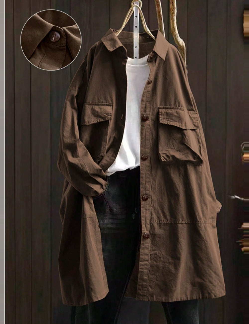 Trench Shein Curve+, barna