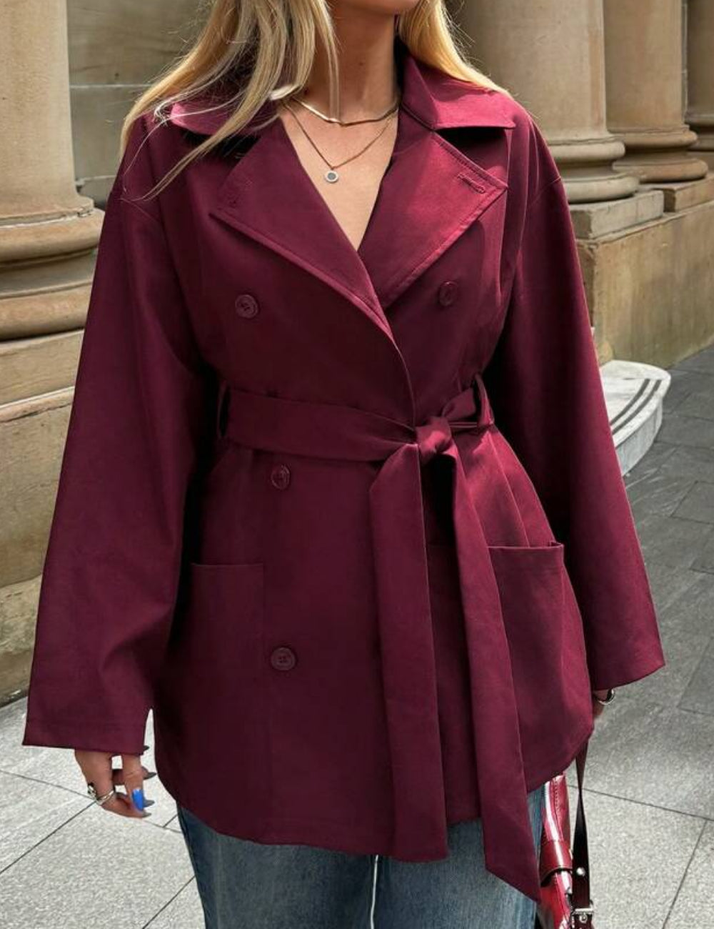 Trench Shein Forever 21, vișiniu