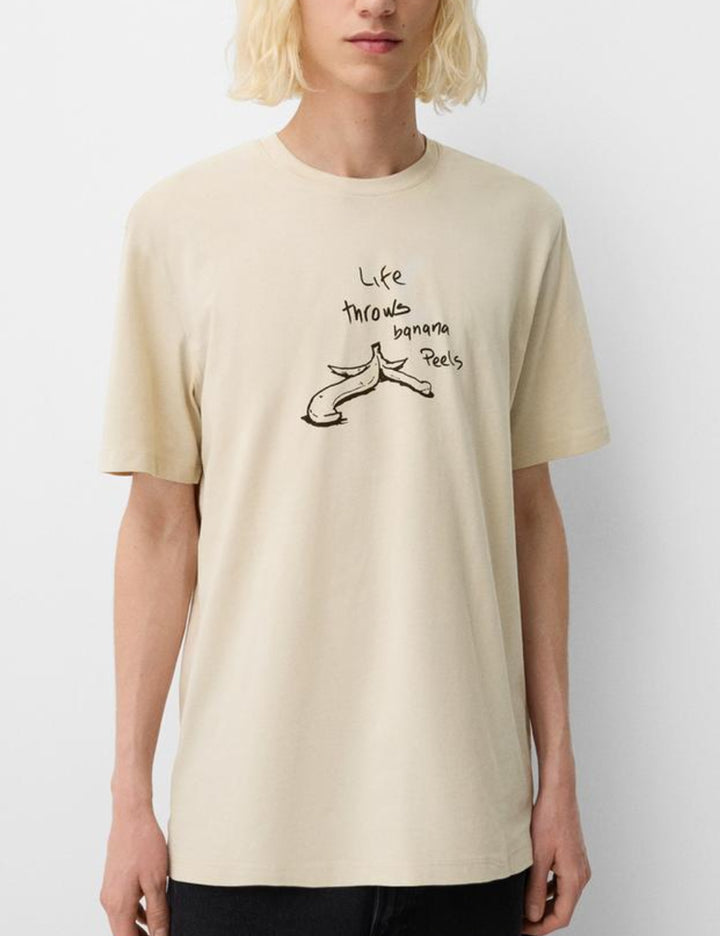 Tricou Bershka, bej