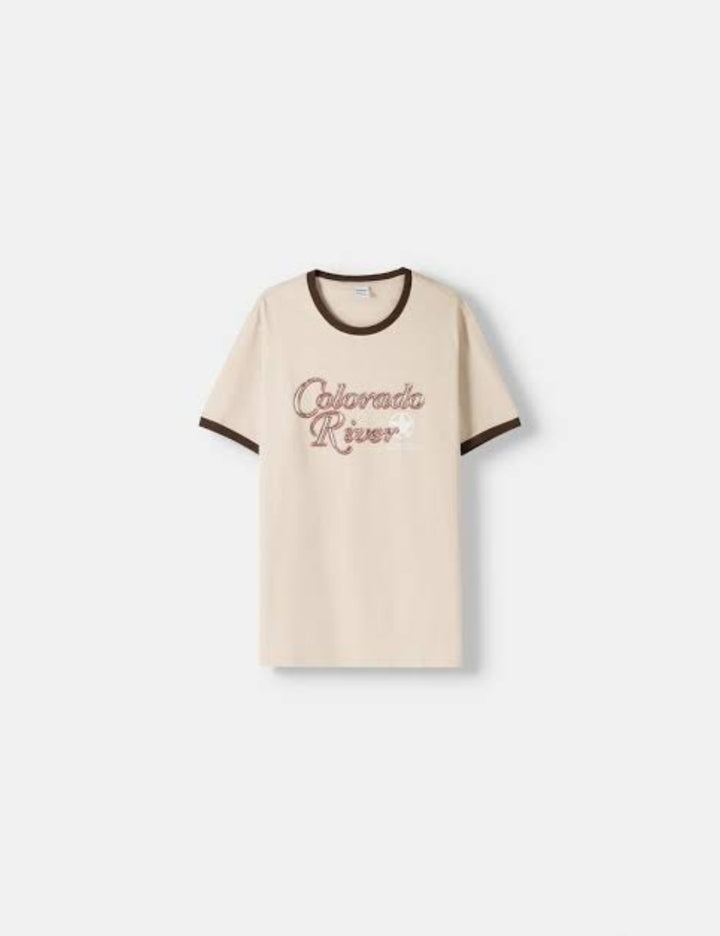 Tricou Bershka, bej
