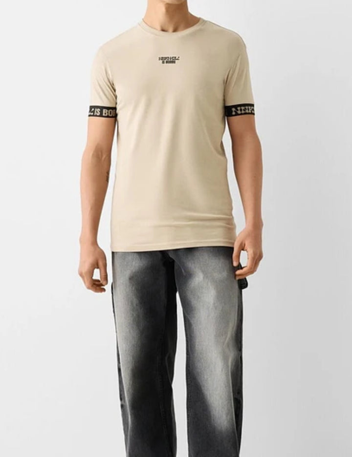 Tricou Bershka, bej