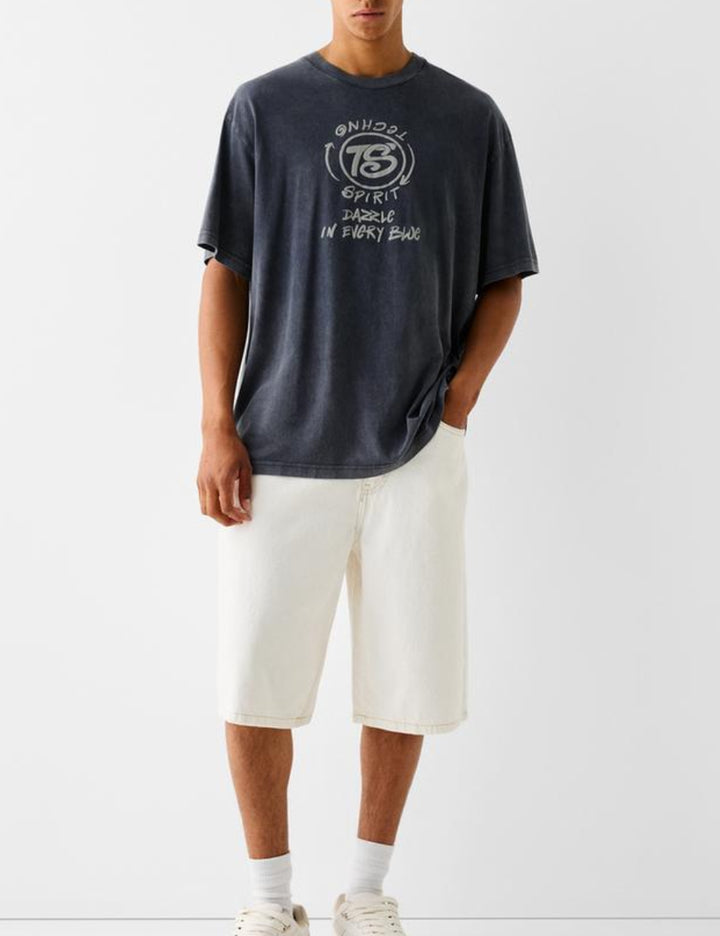Tricou Bershka, gri