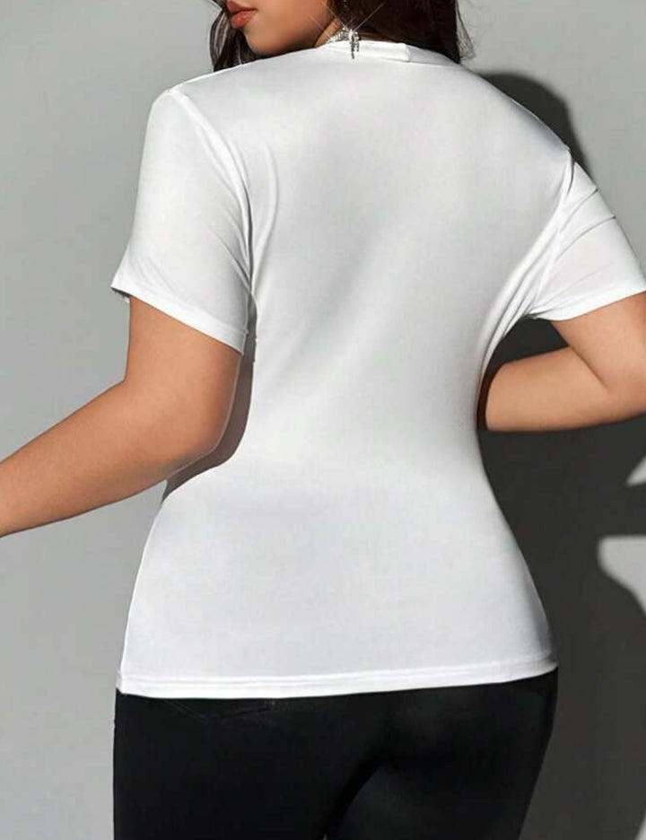 Tricou Shein Curve+, alb