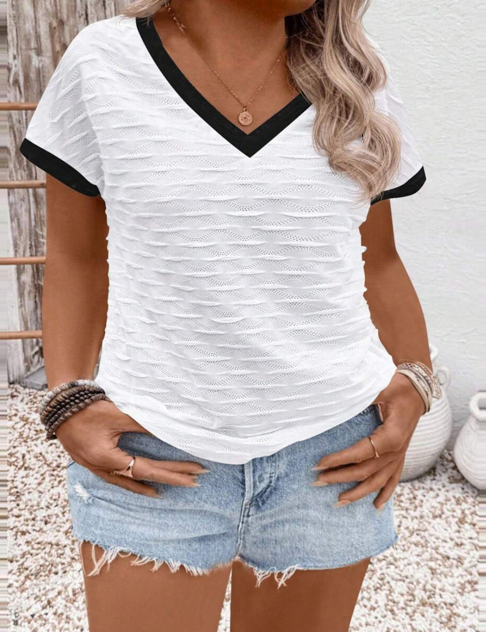 Tricou Shein Curve+, alb