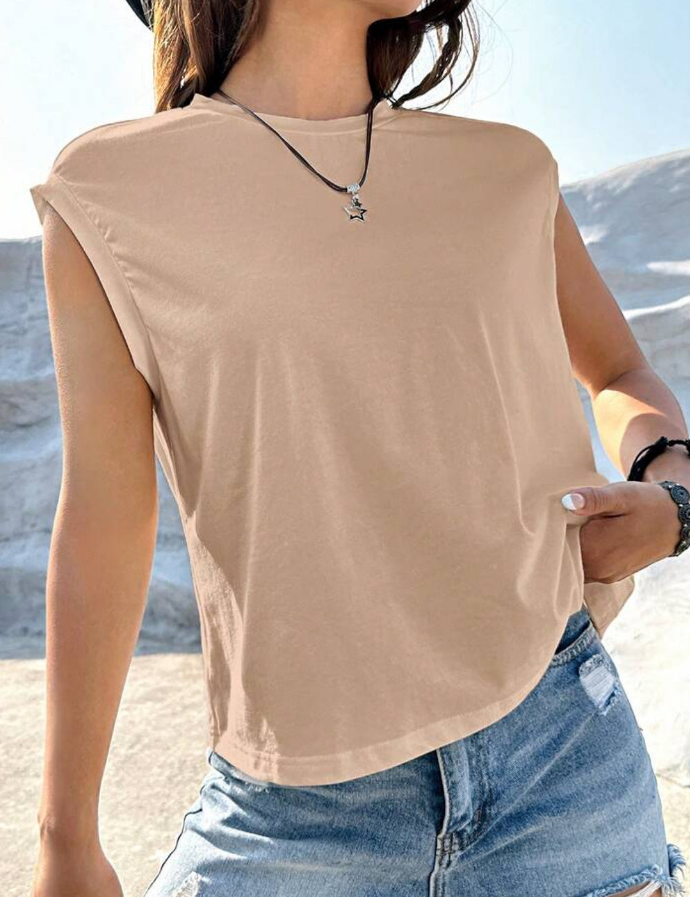 Tricou Shein, bej
