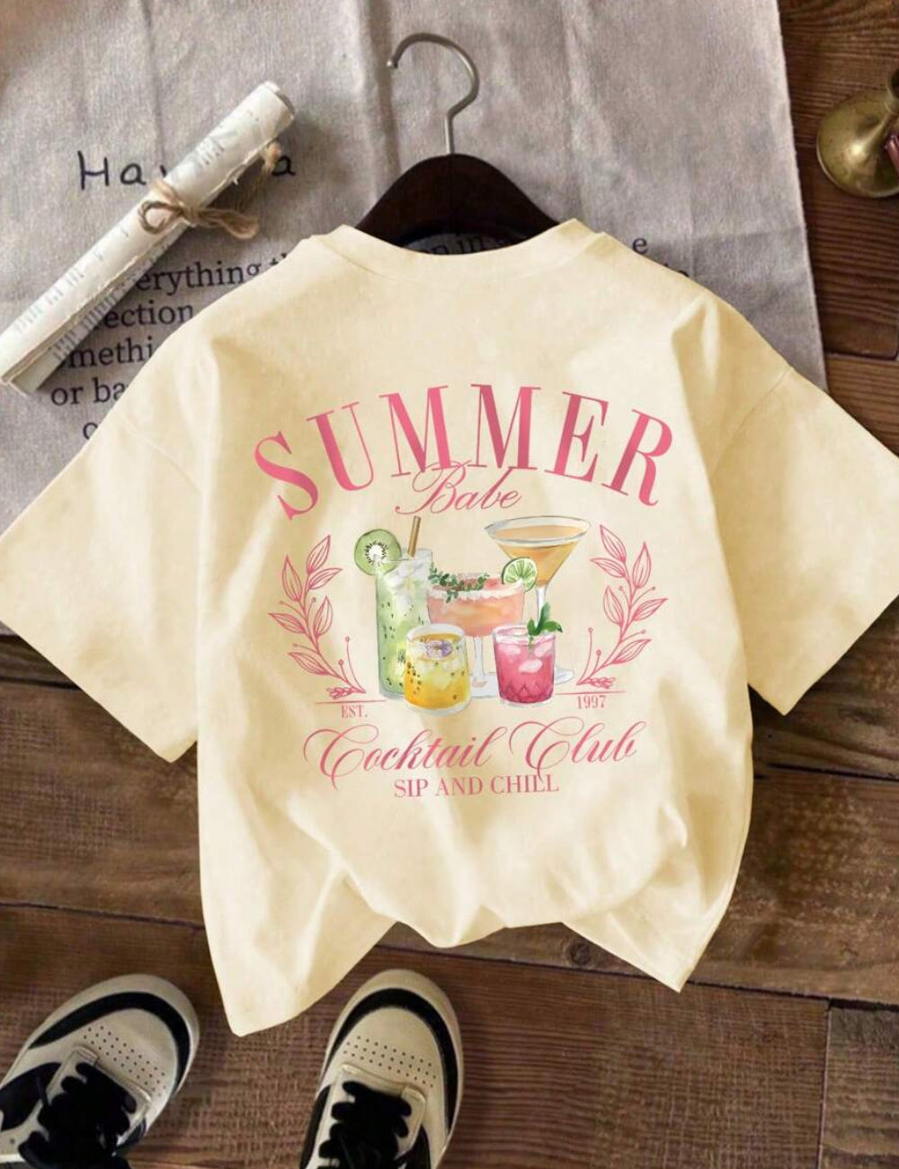 Shein Curve+ póló, bézs színben