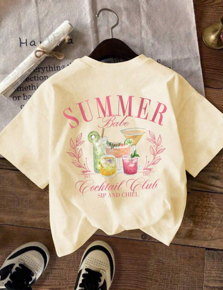 Shein Curve+ póló, bézs színben