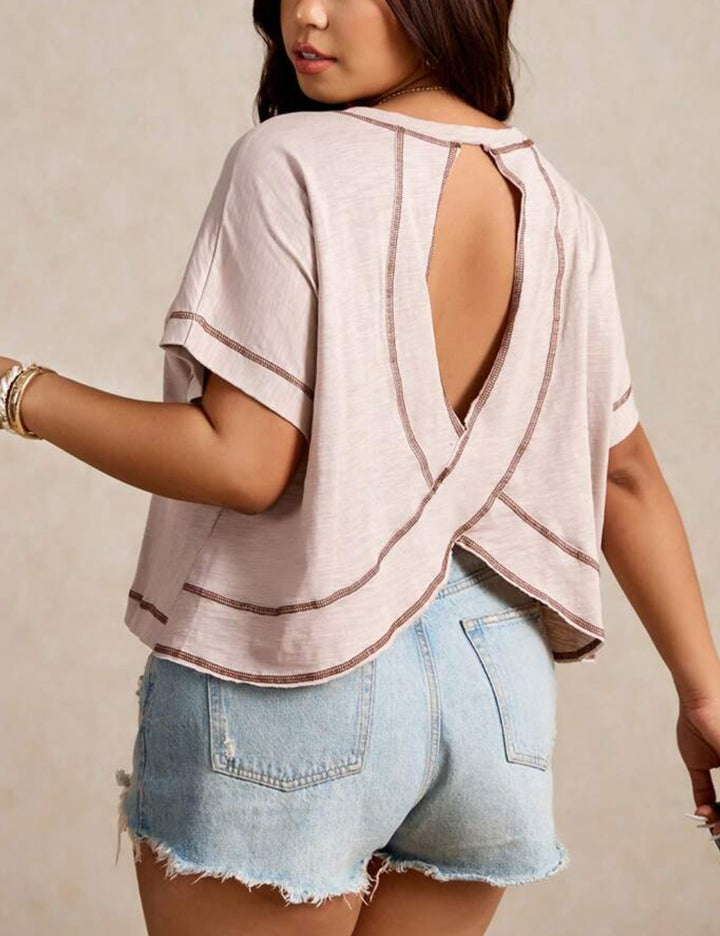 Shein Curve+ póló, bézs