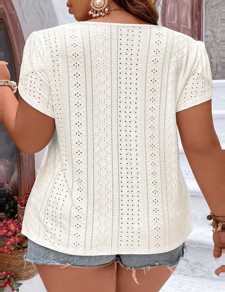Tricou Shein Curve+, crem