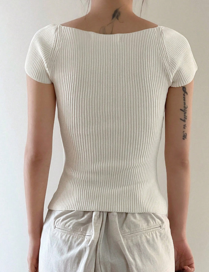 Tricou Shein DAZY, crem