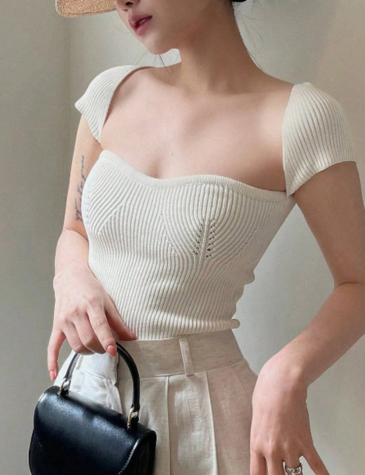 Tricou Shein DAZY, crem