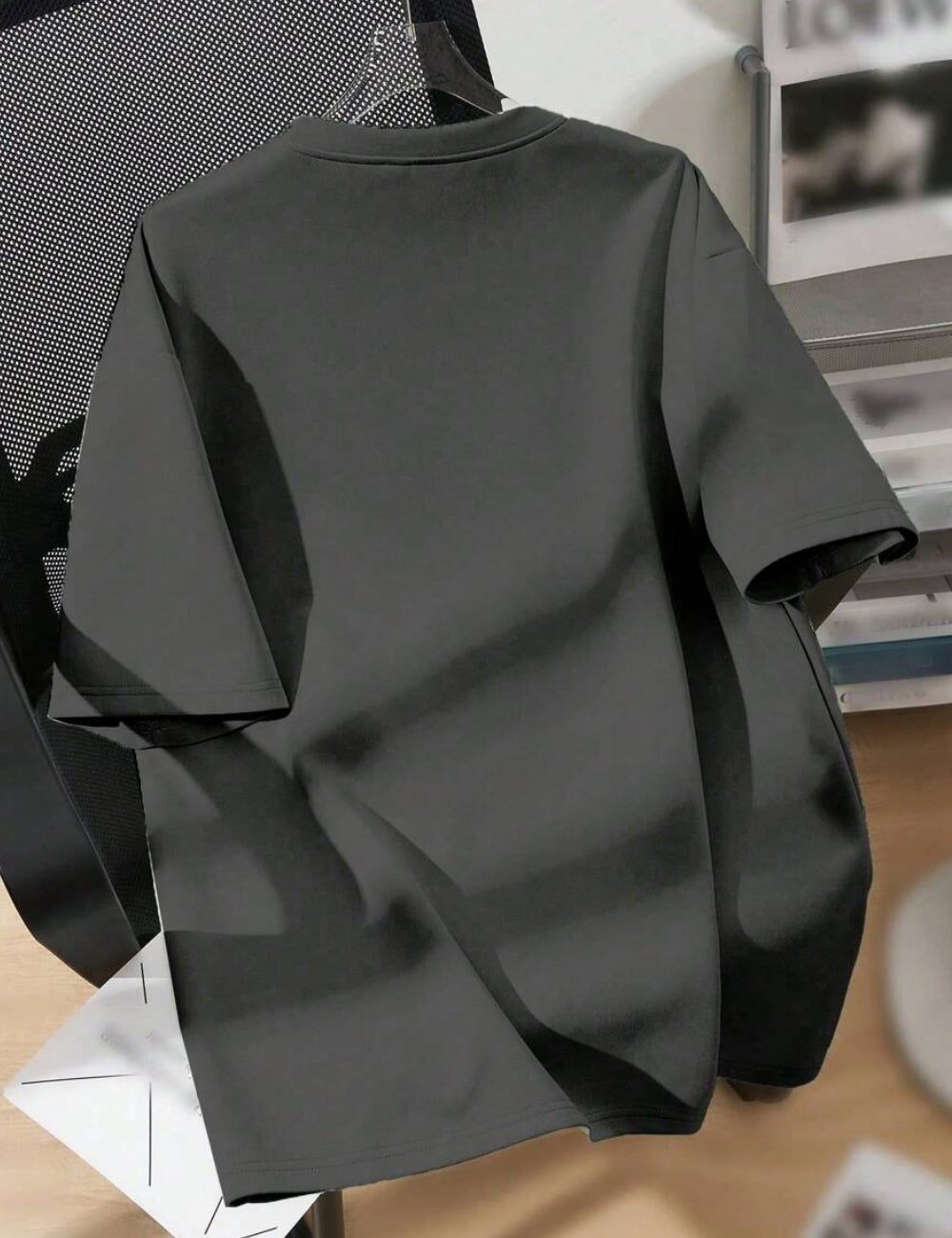 Shein Curve+ póló, szürke