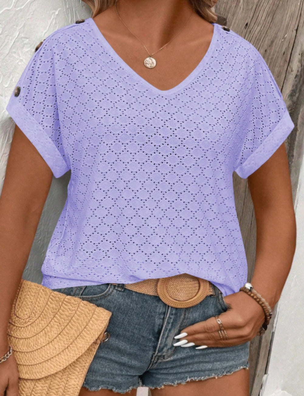 Shein Curve+ póló, lila