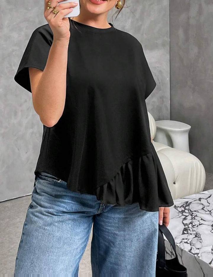 Shein Curve+ póló, fekete