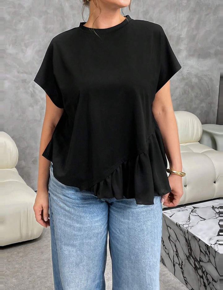 Shein Curve+ póló, fekete