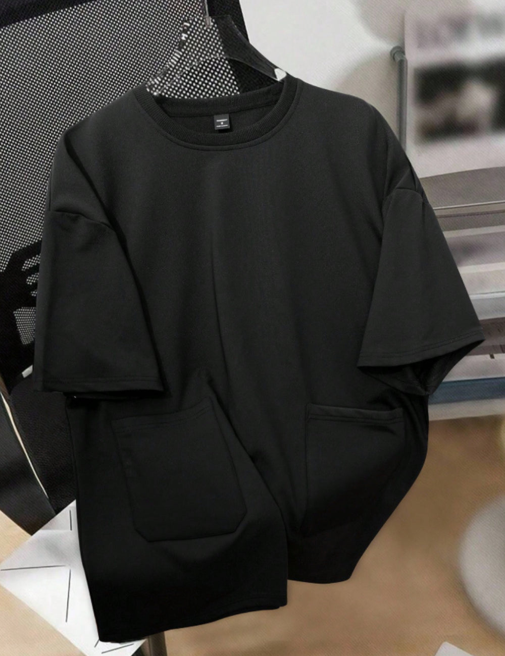 Shein MANFINITY fekete póló