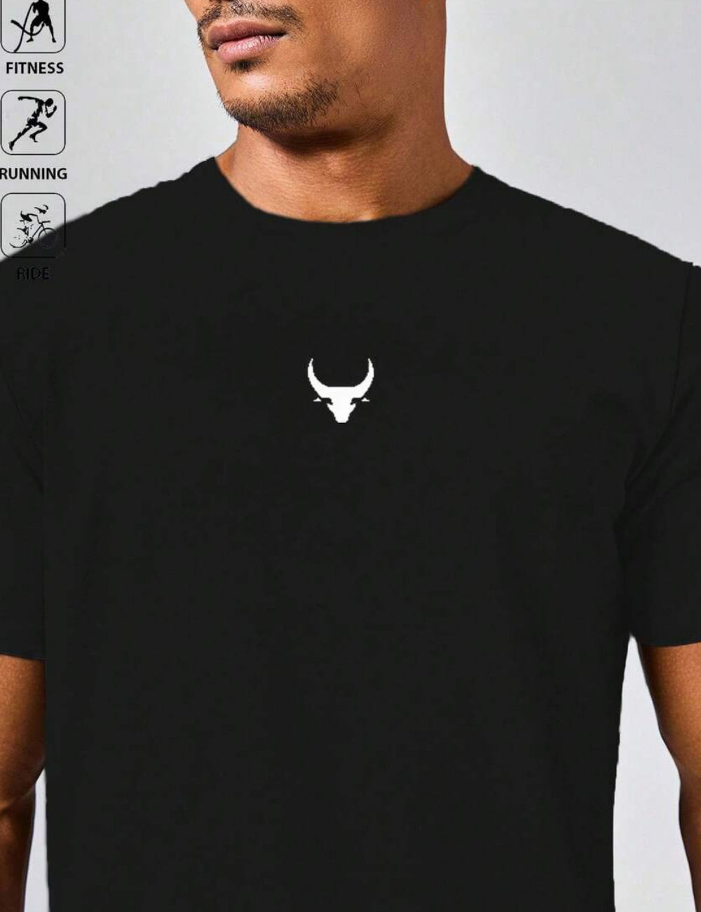 Shein MANFINITY fekete póló
