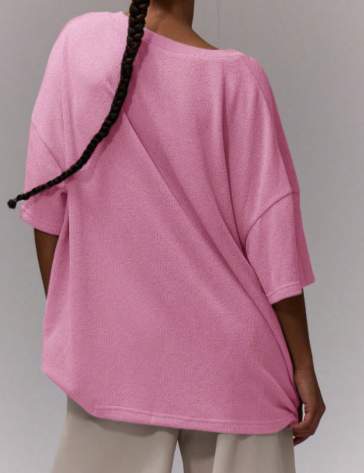 Shein MUSERA póló, rózsaszín