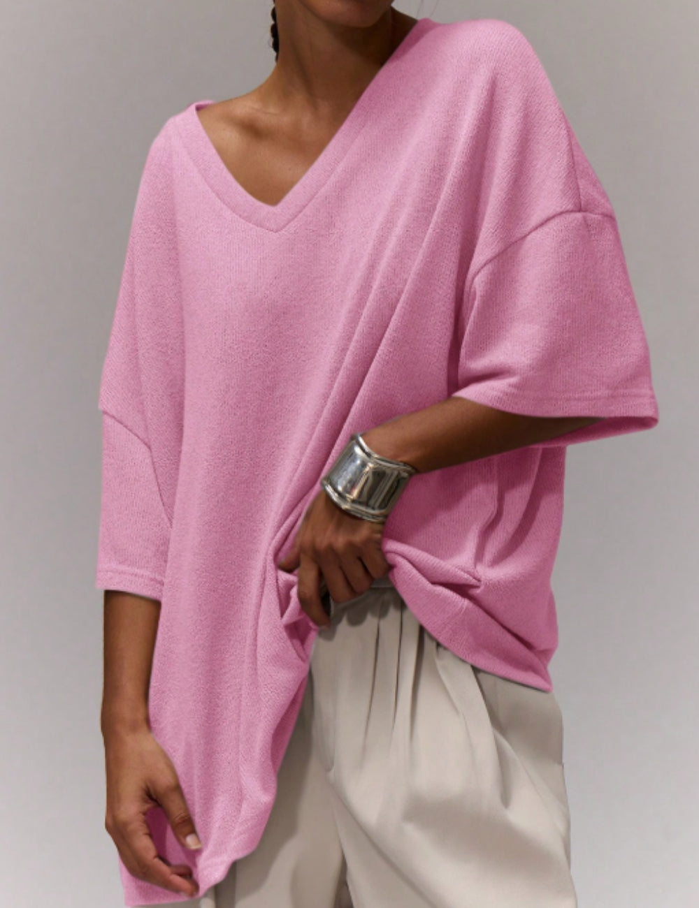 Shein MUSERA póló, rózsaszín